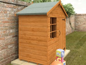 The Side View Of The Funplay4U 3x5 Den Wooden Playhouse