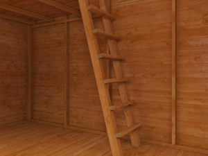 6x8 Club Garage Wooden Playhouse Ladder