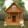 The Front Of The Funplay4U 8X8 Lodge Wooden Playhouse