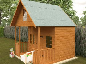 Right Side Of The Funplay4U 8X8 Lodge Wooden Playhouse
