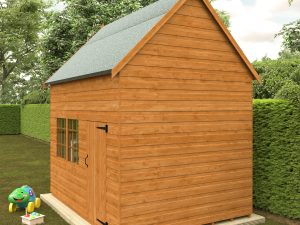 Funplay4U 8x6 Country Cottage Wooden Playhouse Back View