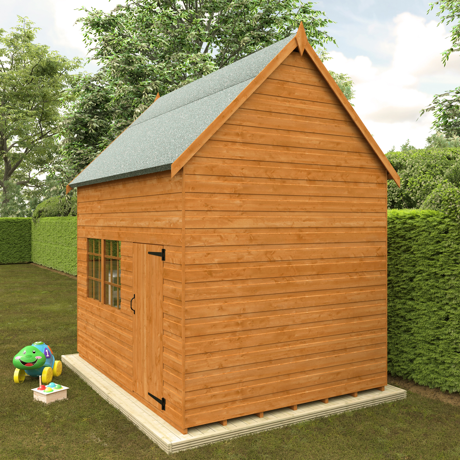 Funplay4U 8x6 Country Cottage Wooden Playhouse Back View
