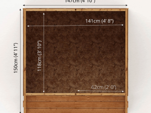 Floor Dimensions of the Funplay4U 4x4 Snug Wooden Playhouses