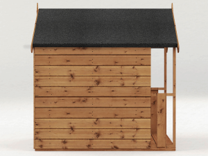 Side view of the Funplay4U 4x4 Snug Wooden Playhouse