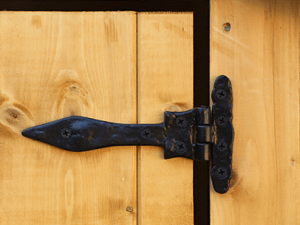 The iron hinges on the Funplay4U 4x4 Snug Wooden Playhouses