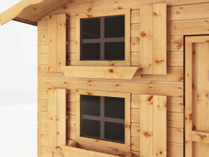 Windows on the Funplay4U 7x5 Double Storey Snowdrop Wooden Playhouse