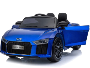 Front of the blue AUDI R8 Kids Electric Ride on Car with doors open