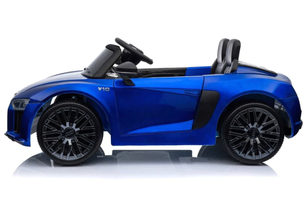 Side of the blue AUDI R8 Kids Electric Ride on Car