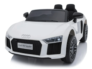 Front of the white AUDI R8 Kids Electric Ride on Car