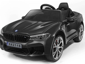 BMW M5 Kids Electric Ride on Car In Black Angled view