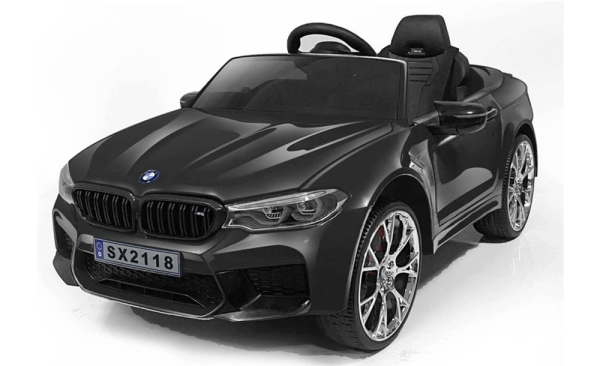 BMW M5 Kids Electric Ride on Car In Black Angled view