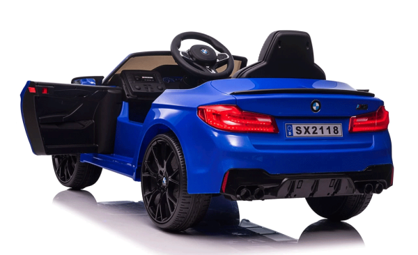BMW M5 Kids Electric Ride on Car In Blue door open