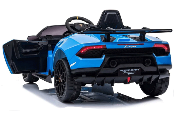 Back of the Blue Lamborghini Huracan 12v Kids Electric Ride on Car
