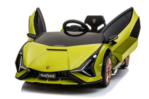 Green Lamborghini Sian 12v Kids Electric Ride on Car Doors Open
