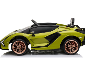 Green Lamborghini Sian 12v Kids Electric Ride on Car Side View
