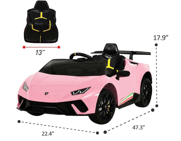 Dimensions of the Lamborghini Huracan 12v Kids Electric Ride on Car