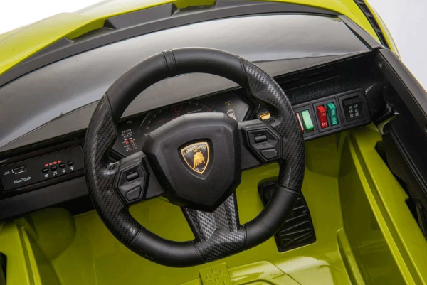 Steering Wheel on the Lamborghini Sian 12v Kids Electric Ride on Car