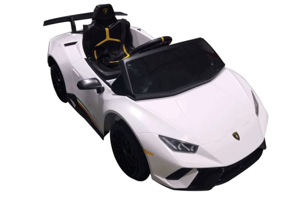 White Lamborghini Huracan 12v Kids Electric Ride on Car Front