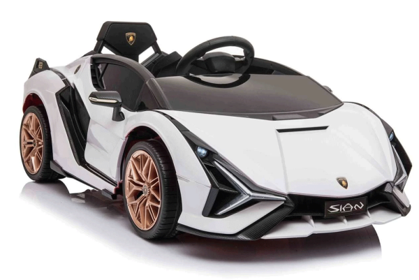 White Lamborghini Sian 12v Kids Electric Ride on Car
