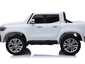 White Mercedes 2 Seater 24V Kids Electric Ride On Car side on view